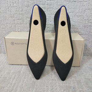 Rothy's Black Flats with Blue Trim